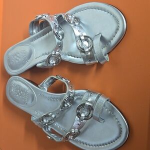 Vince Camuto sliver strapy sandals size  7 New!